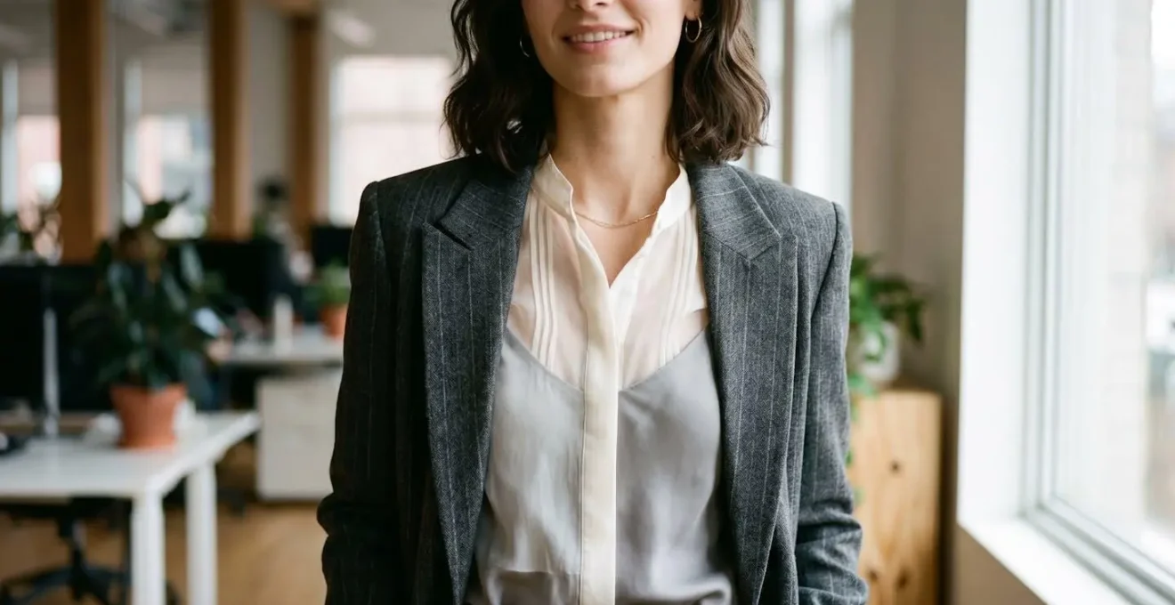 Technique de superposition avec chemise transparente et veste structurée au bureau