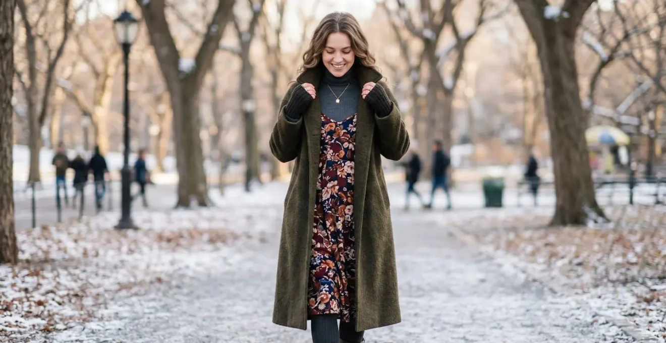 Superposition de vêtements bohèmes pour l'hiver avec manteau structuré